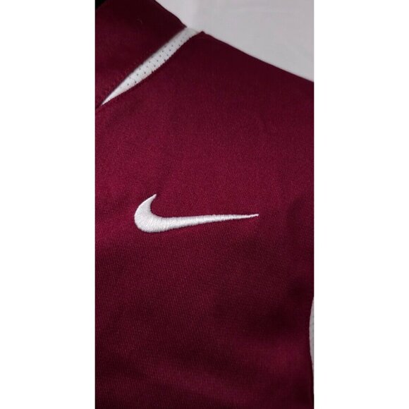 NIKE Mens XL Maroon White Short Sleeve Baseball Button Up Logo Jersey - Picture 4 of 13
